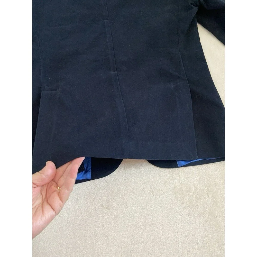 Dutch Dandies Velvet Sport Coat Blazer Navy Blue Size 48